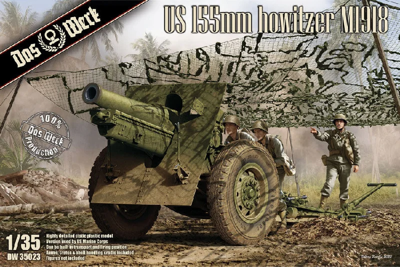 U.S M1918 155mm Howitzer (1/35th Scale) Plastic Military Model Kit