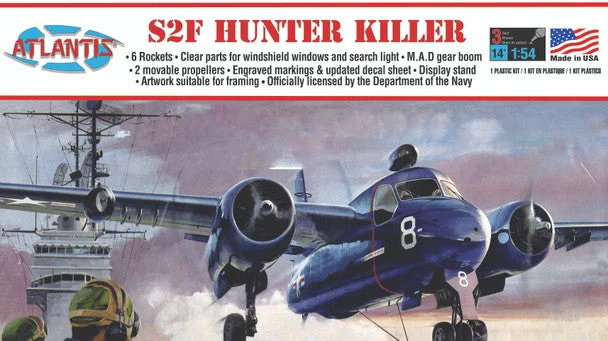 S2F Hunter Killer Aircraft (1/54 Scale) Plastic Aircraft Model Kit