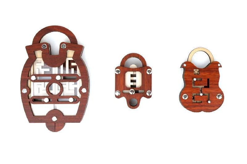 3 Puzzle Locks Set