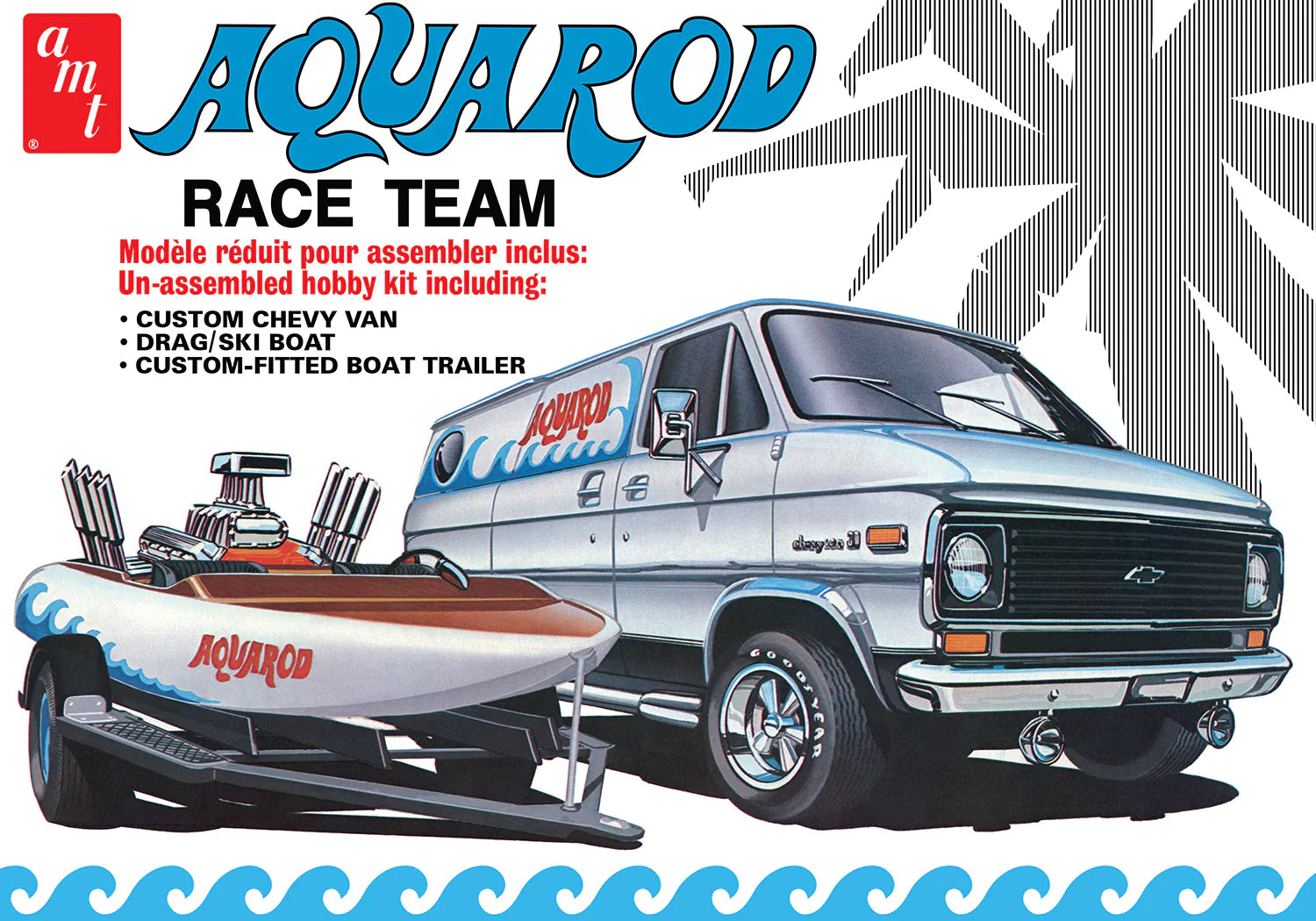 75' Aqua Rod Race Team Combo (1/25 Scale) Plastic Vehicle Model Kit