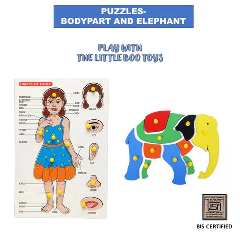 Bodypart & Elephant Puzzles (Combo of 2)