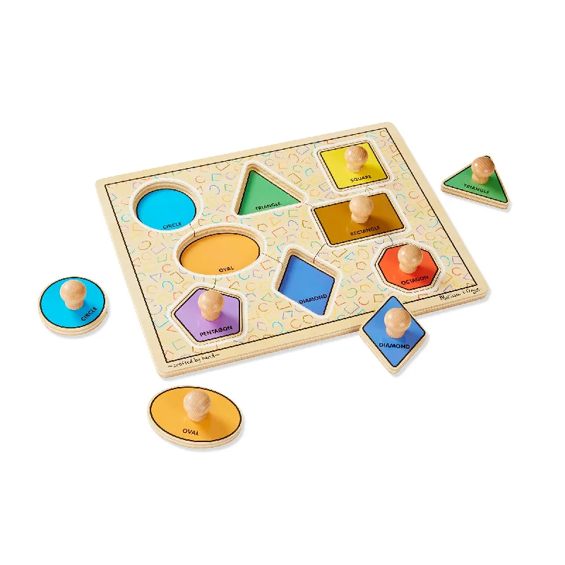 Geometric Shapes Deluxe Jumbo Peg Puzzle - 8 Pieces