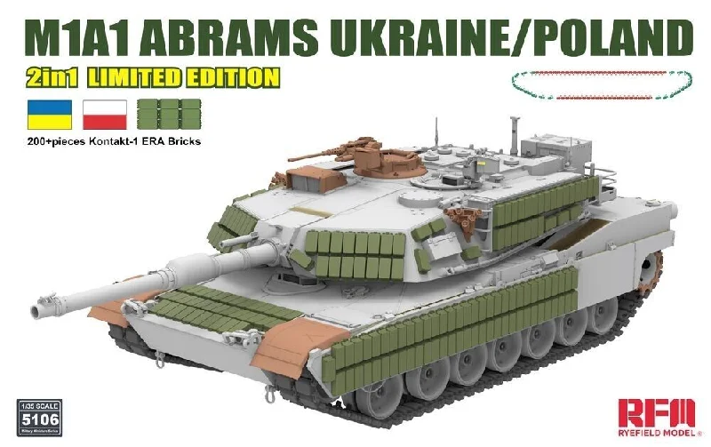 M1A1 Abrams Ukraine/Poland (1/35 Scale) Plastic Military Model Kit