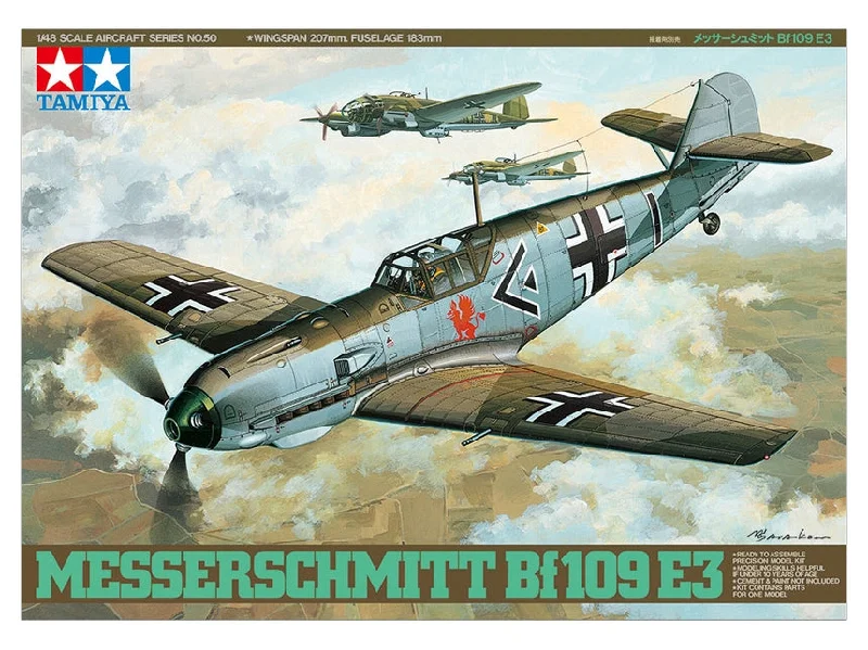 Messerschmitt Bf-109 E3 (1/48th Scale) Plastic Aircraft Model Kit