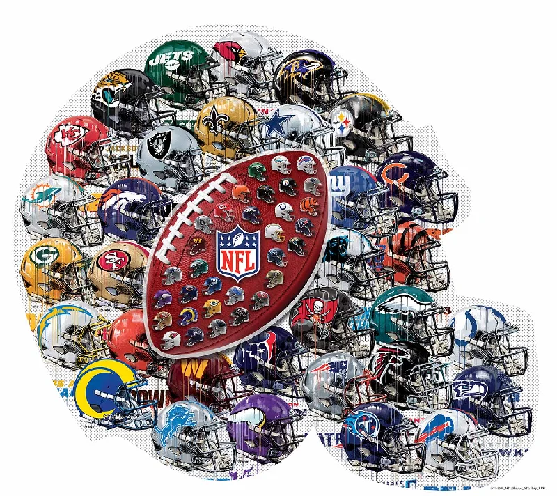 NFL Drip Art Helmet Shaped  Puzzle 500 pc