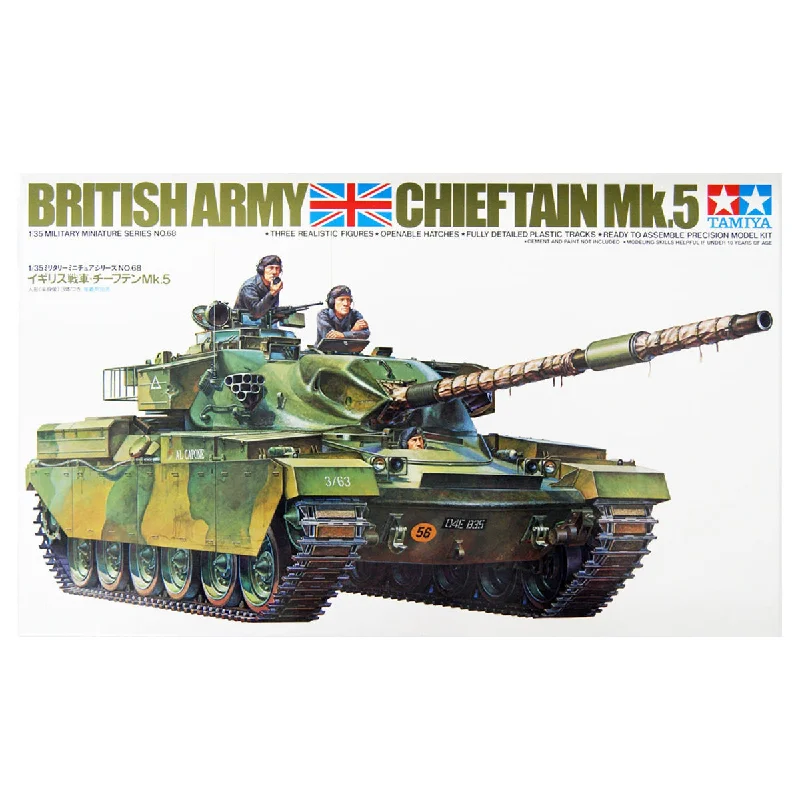 Tamiya British Army Chieftain Mk.5 Tank 1:35 Military Miniatures Series No. 68 Model Kit