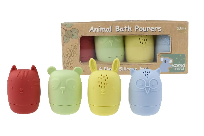 ANIMAL BATH POURERS 4PC SILICONE