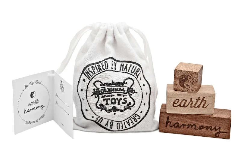 Wooden Blocks – On My Mind – Harmony & Earth 3 Piece Set  By Wooden Story