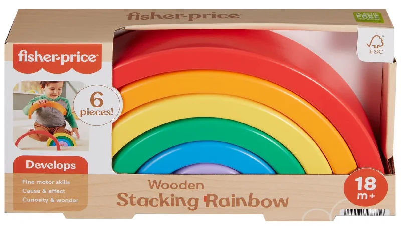 F/P WOODEN STACK RAINBOW CHECK