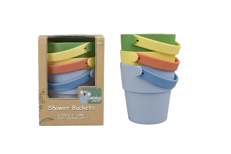 SILICONE SHOWER BUCKETS 3PC GREEN