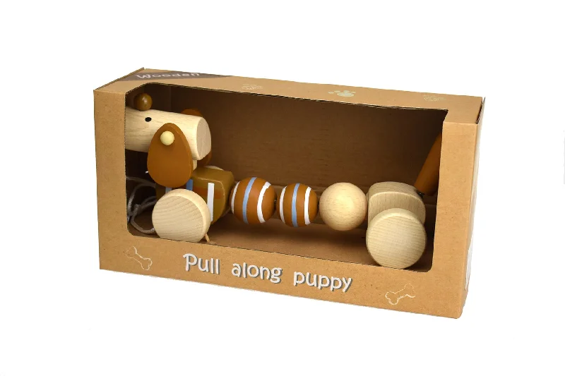 WOODEN PULL ALONG SAUSAGE DOG