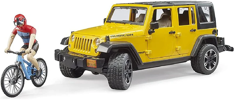 Bruder Jeep Wrangler Rubicon W Mountain bike and figure