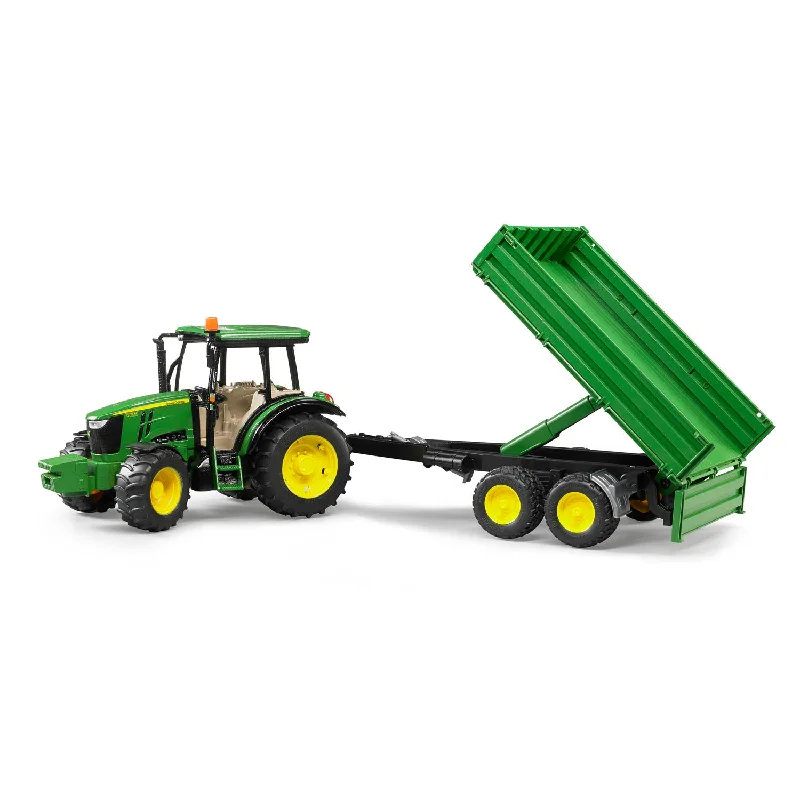 Bruder John Deere 5115M Tractor with Farm Trailer