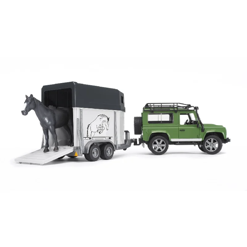 Bruder Land Rover Station Wagon W Horse Trailer & Horse