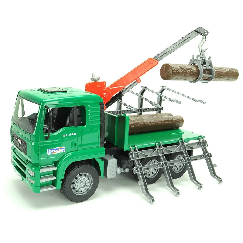 Bruder Man Timber Truck with Loading Crane and 3 Trunks