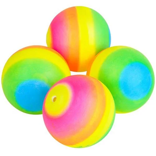 Inflated Rainbow Neon Play Balls 23cm - Case of 12