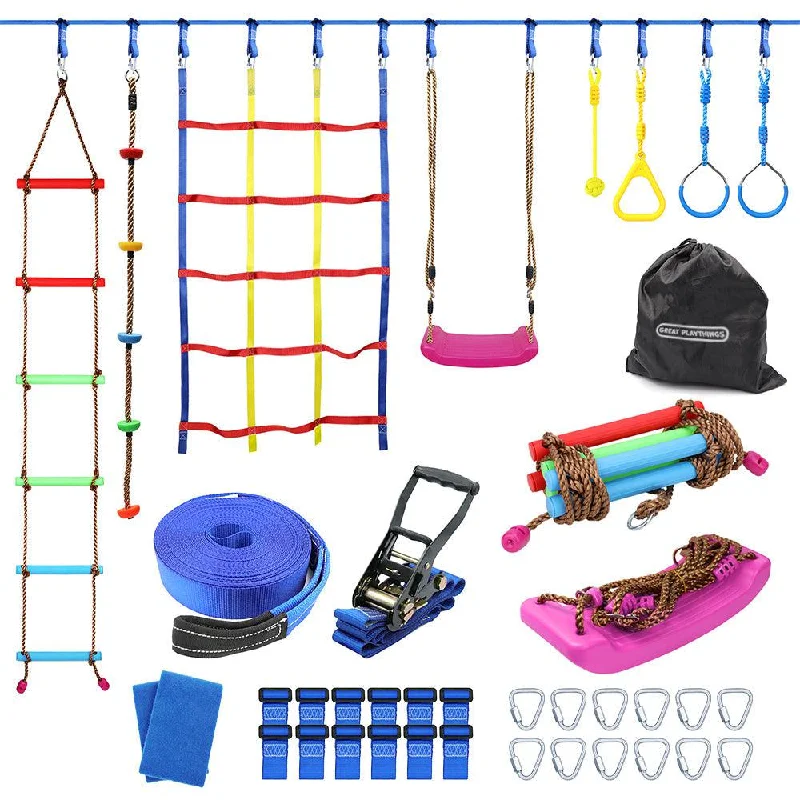 Ninja Warrior Obstacle Course with 8 accessories