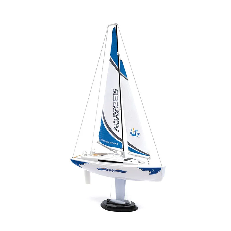 Playsteam Voyager 280 Motor-Power RC Sailboat - 14 in, Blue